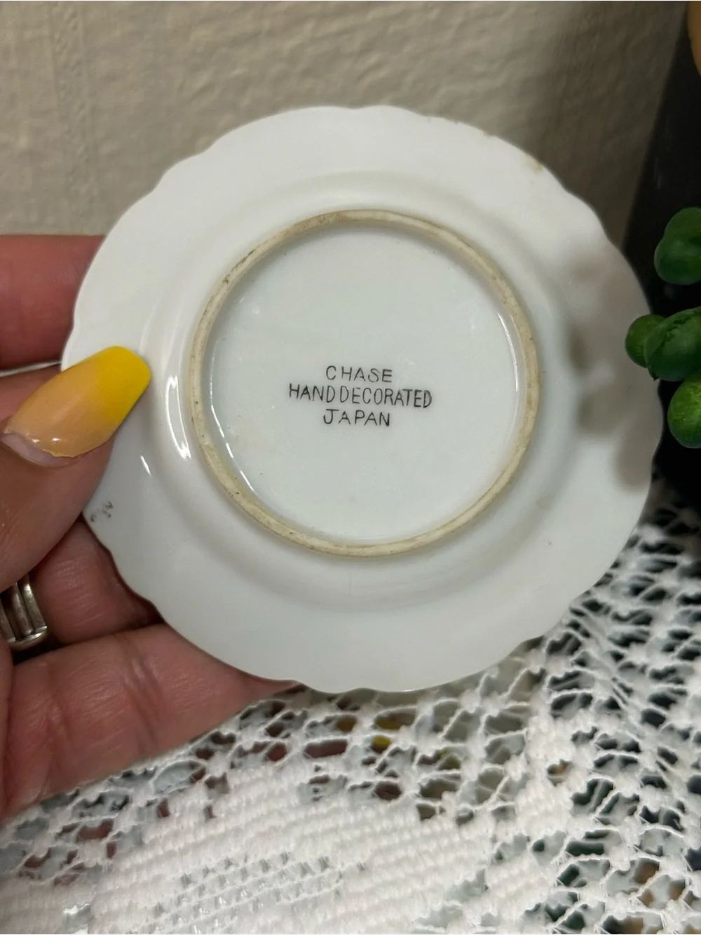Vintage Miniature Porcelain Floral Plates Butter Pats Lot 2 Hand painted Japan